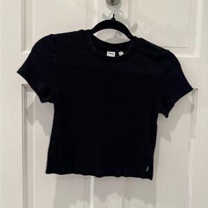 TNA Black Short Sleeve Crop Tee
